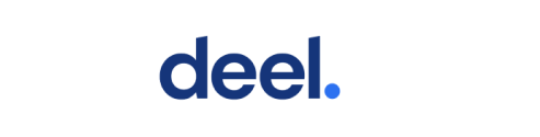 Logo of HR-platform Deel which can be integrated with Siffi